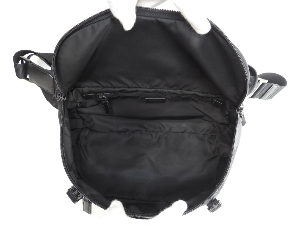 Prada Borsa a tracolla mimetica Tessuto nero/grigio/blu navy Borsa a tracolla/marsupio in condizioni eccellenti @58/C164
