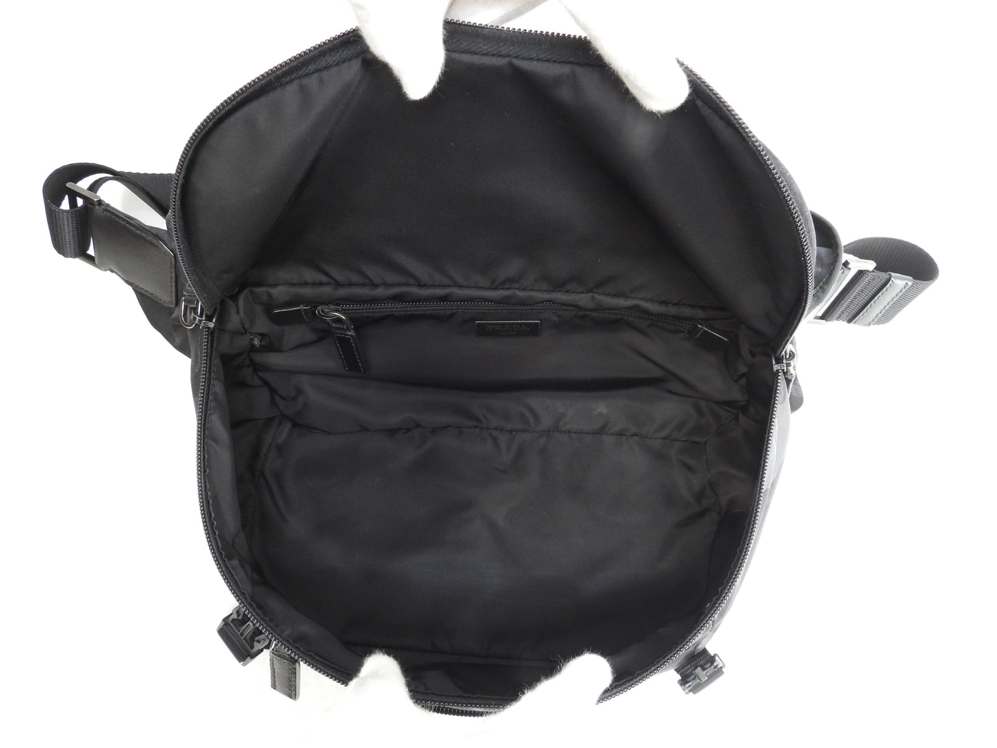 Prada Borsa a tracolla mimetica Tessuto nero/grigio/blu navy Borsa a tracolla/marsupio in condizioni eccellenti @58/C164