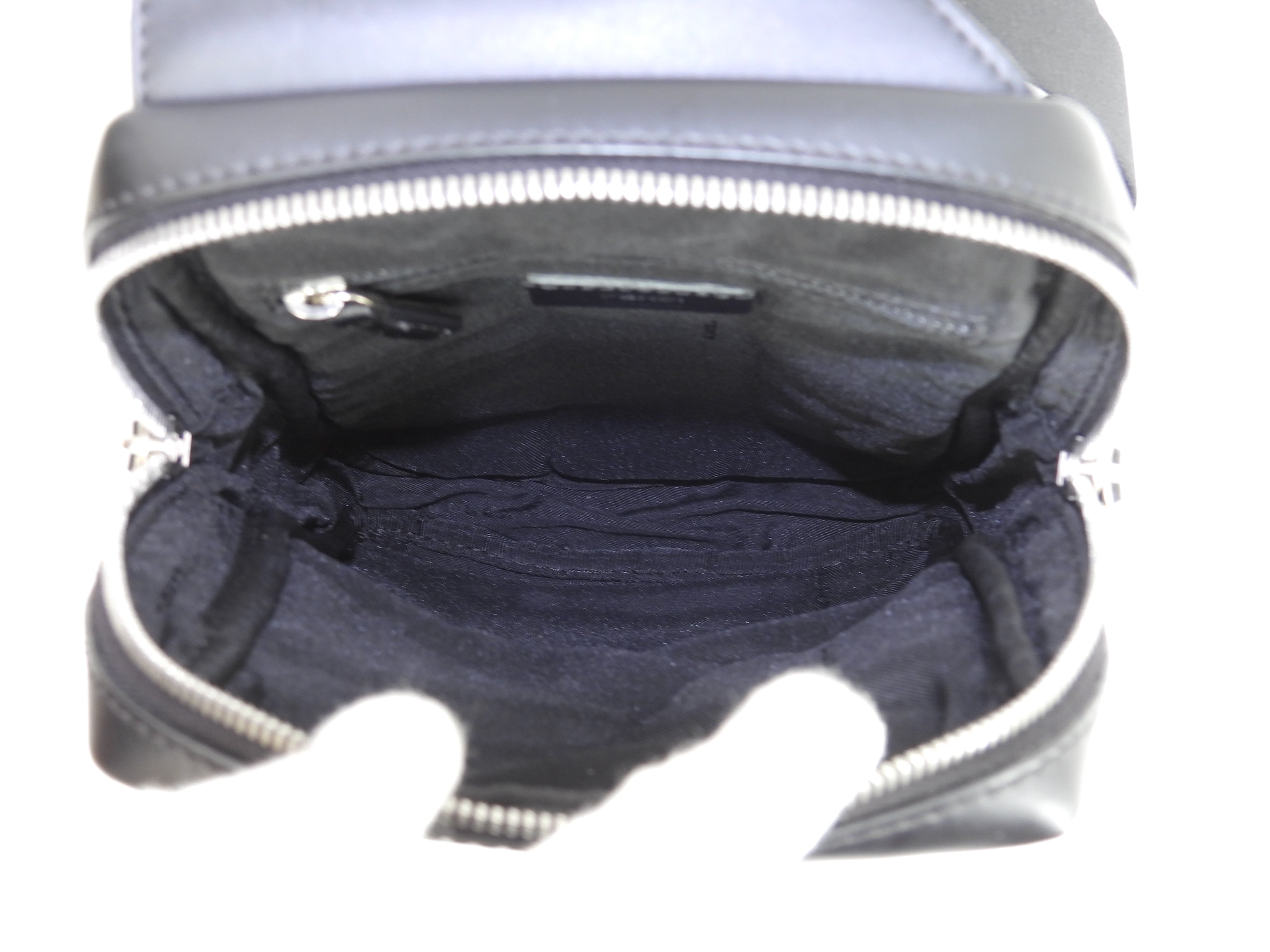 Fendi marsupio mostro in nylon e pelle nero, hardware color argento, ottime condizioni @ 64