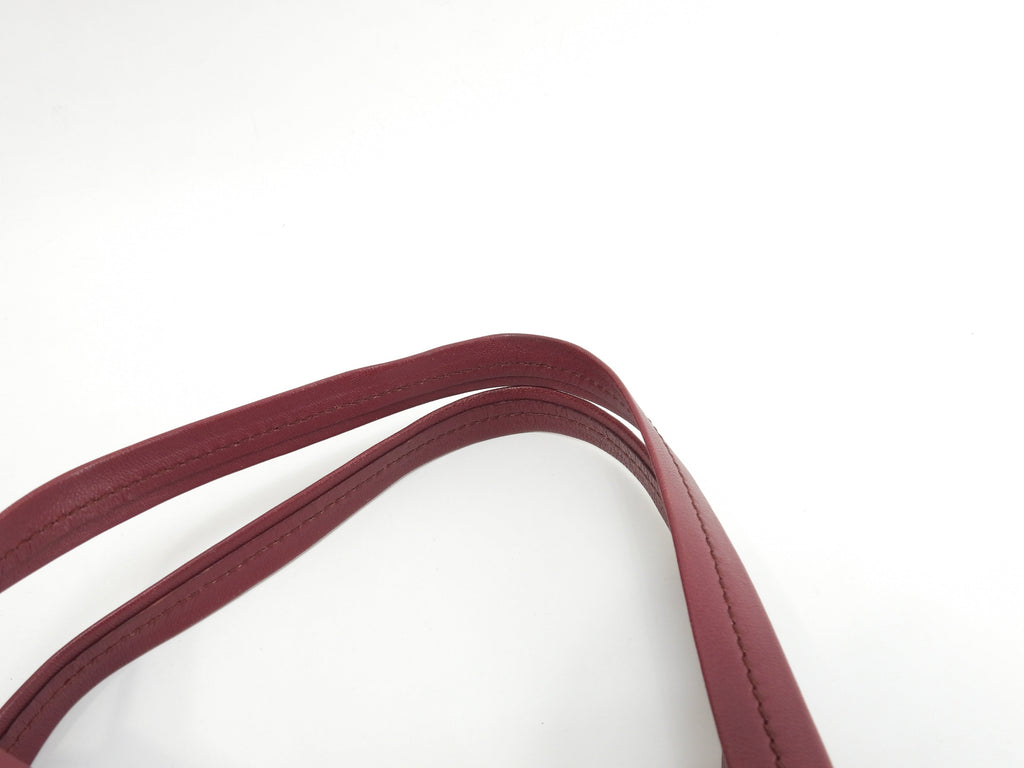 Celine Cabas Horizontal, borsa a spalla grande, tote, in pelle bordeaux e nera @F-UP-0132