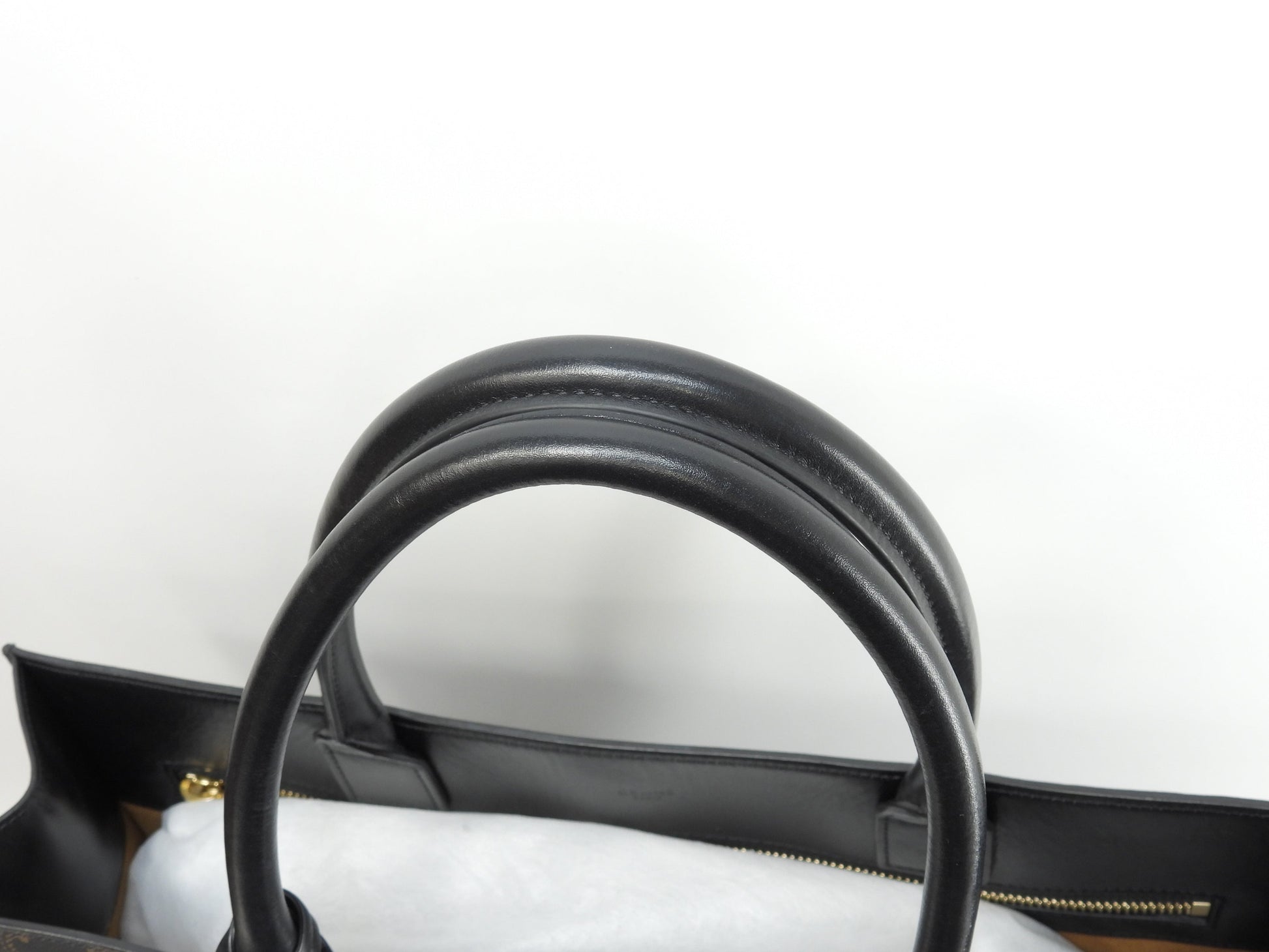 セリーヌ バーティカルカバラージ トリオンフ 黒黒 トートバッグ 美品@F-SL-3129