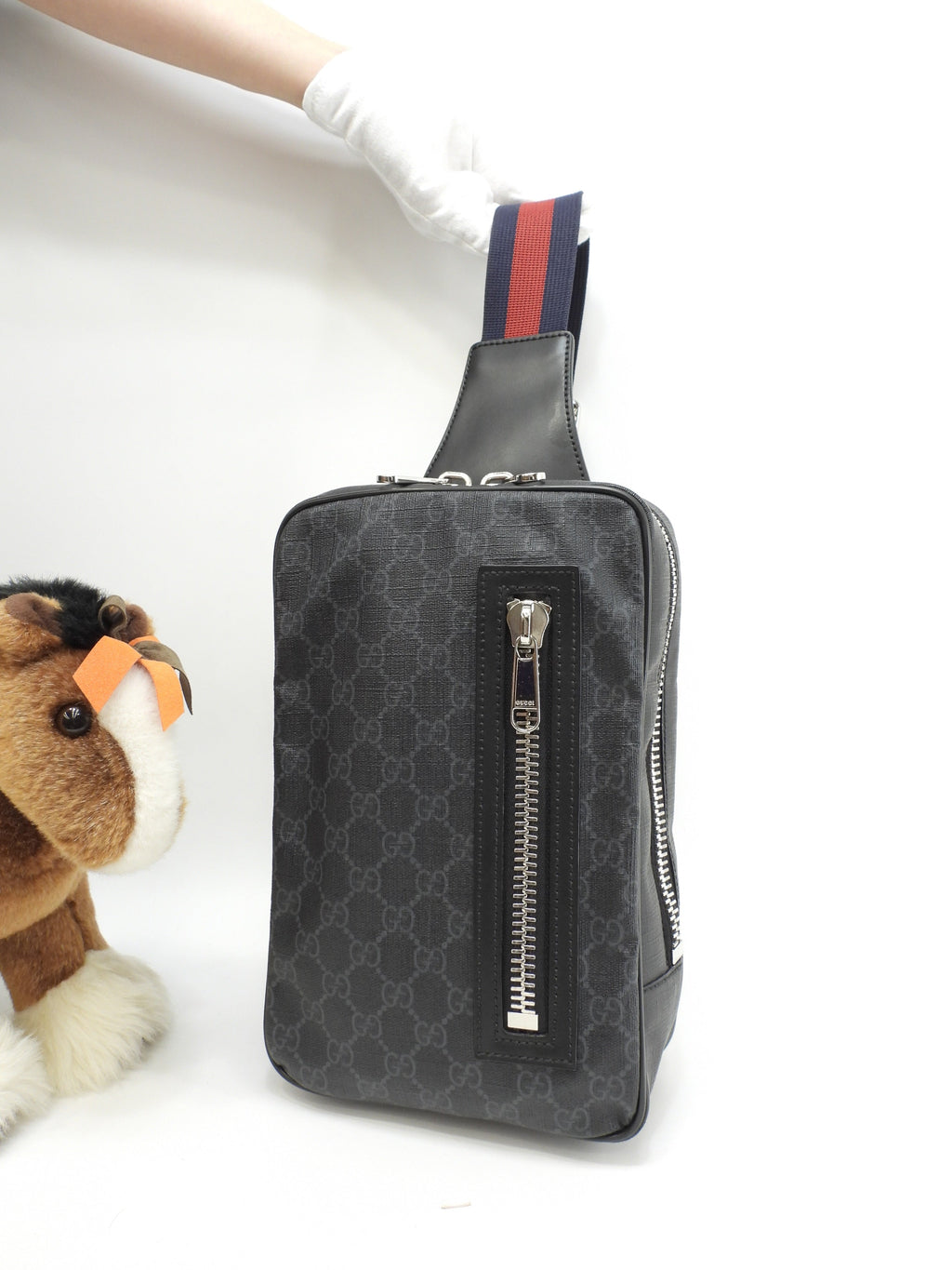 Gucci Marsupio Webbing Old GG Supreme nero Cintura Ottime condizioni@ 4