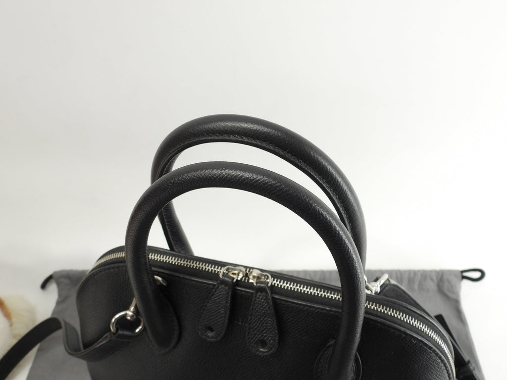 Balenciaga Borsa a mano S in pelle nera con logo grigio e tracolla staccabile, pochette, ottime condizioni @ 49