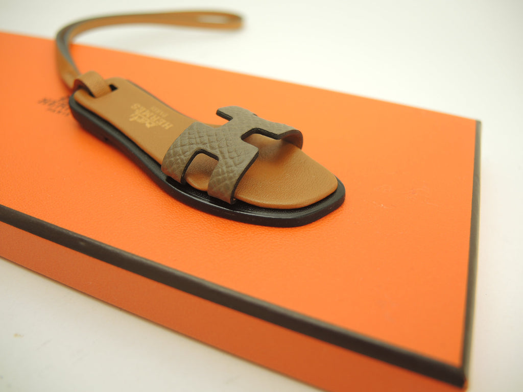 Hermès Oran Nano Veau Epsom Étoupe marrone Ciondolo Borsa Accessorio Tracolla Nuovo@6