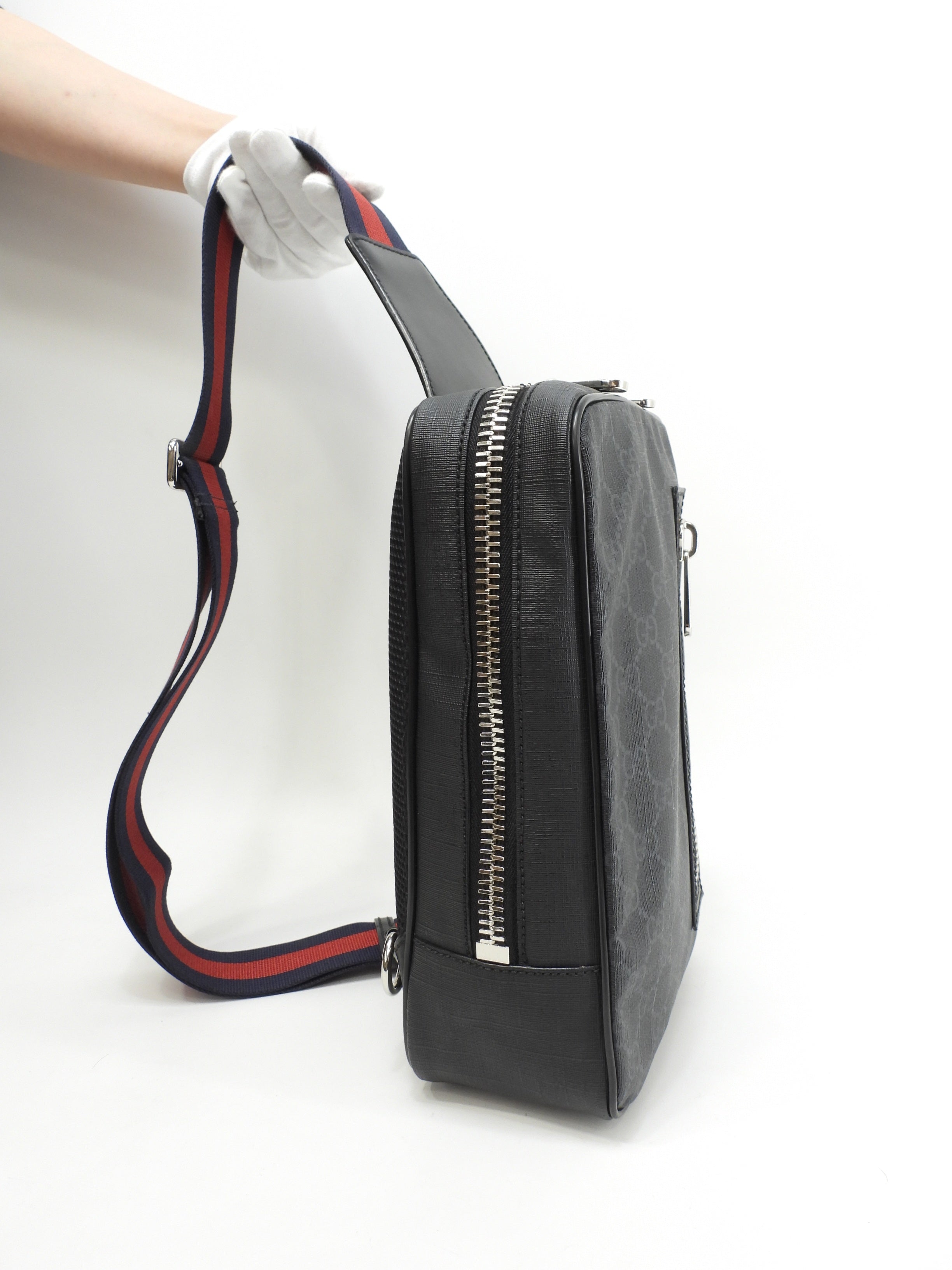 Gucci Marsupio Webbing Old GG Supreme nero Cintura Ottime condizioni@ 4