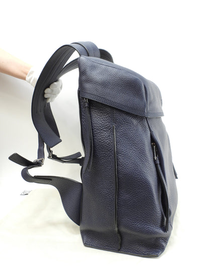 Loewe zaino T-backpack in pelle blu marino, uomo, in condizioni eccellenti @061705