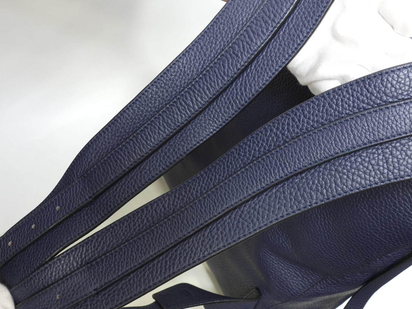 Loewe zaino T-backpack in pelle blu marino, uomo, in condizioni eccellenti @061705