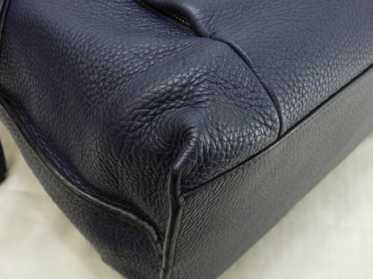 Loewe zaino T-backpack in pelle blu marino, uomo, in condizioni eccellenti @061705