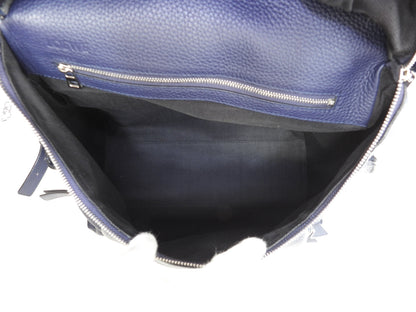 Loewe zaino T-backpack in pelle blu marino, uomo, in condizioni eccellenti @061705
