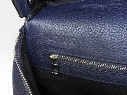 Loewe zaino T-backpack in pelle blu marino, uomo, in condizioni eccellenti @061705