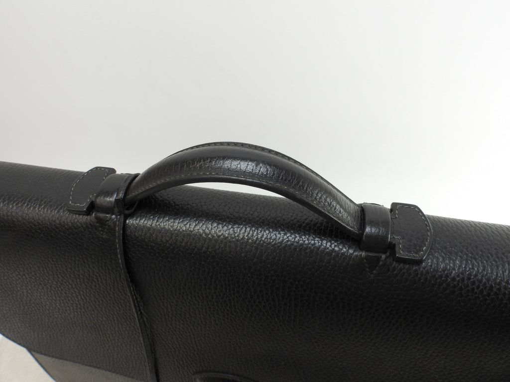 Hermès Sac à Dépêches 41 in pelle Ardennes nera, valigetta da uomo, ventiquattrore @〇Y