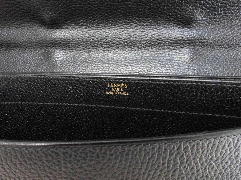 Hermès Sac à Dépêches 41 in pelle Ardennes nera, valigetta da uomo, ventiquattrore @〇Y