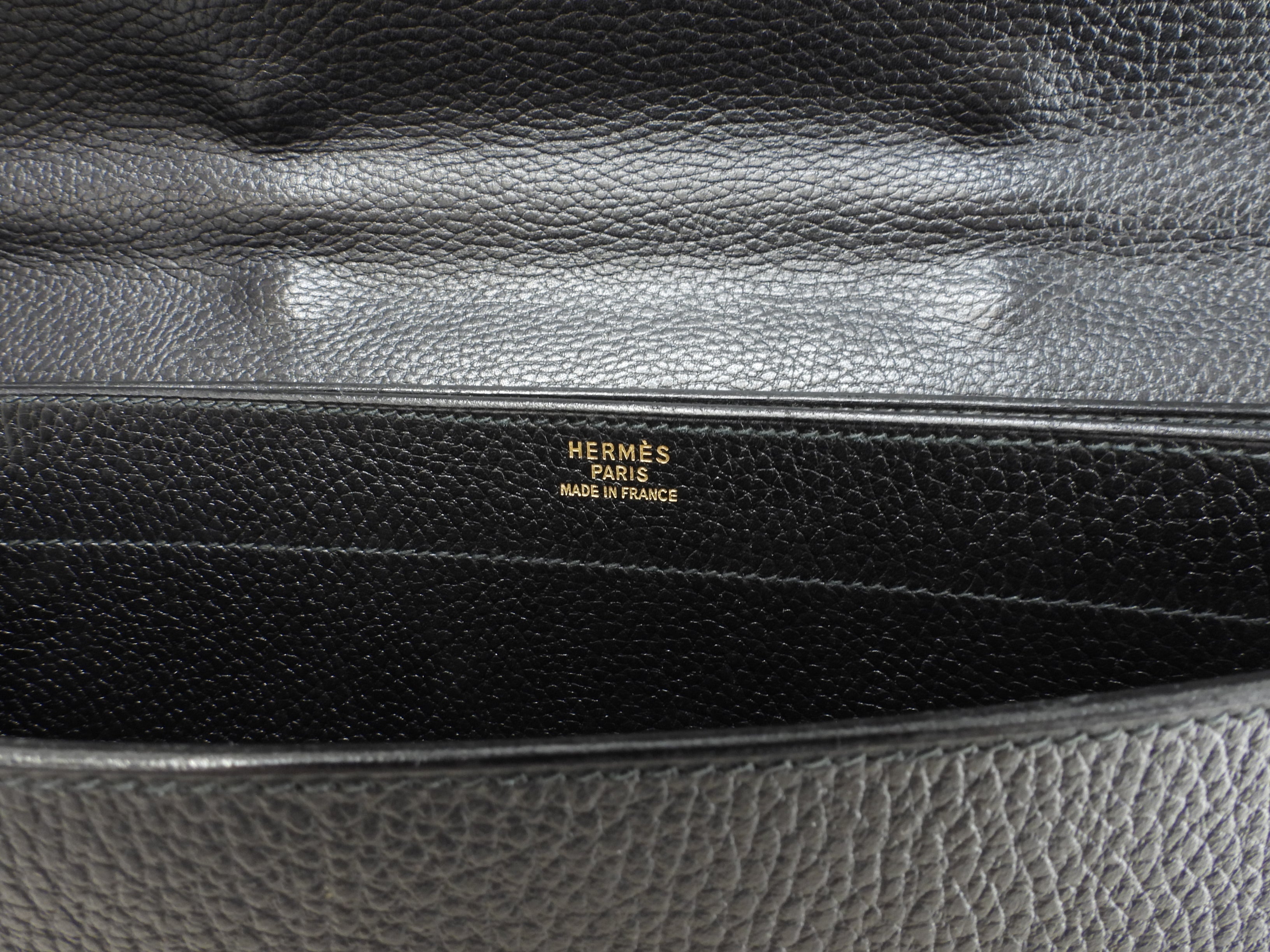 Hermès Sac à Dépêches 41 in pelle Ardennes nera, valigetta da uomo, ventiquattrore @〇Y