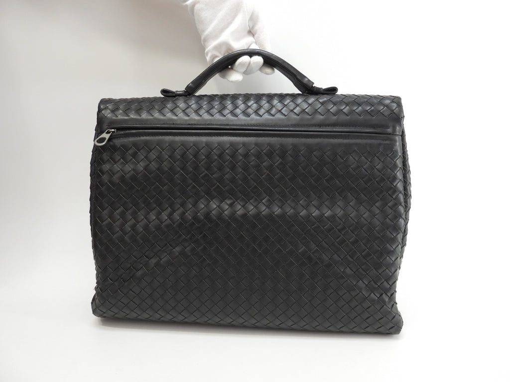 Bottega Veneta ventiquattrore in pelle Intrecciato nera porta documenti @ 240