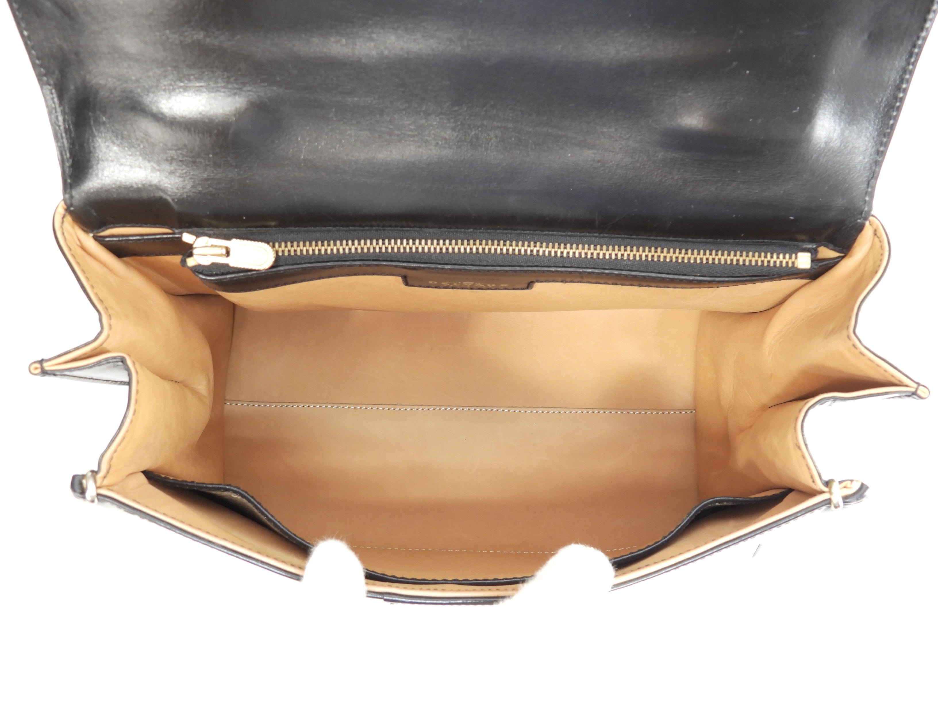Delvaux Brillant MM in pelle di vitello Box blu navy, borsa a mano stile Kelly@ 2