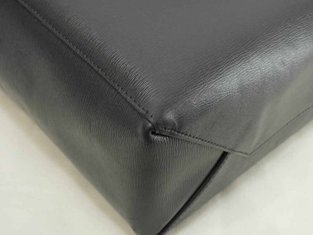 Celine Cabas Small Vertical Borsa a mano in pelle grigio scuro con pochette a tracolla @S-CU-4187
