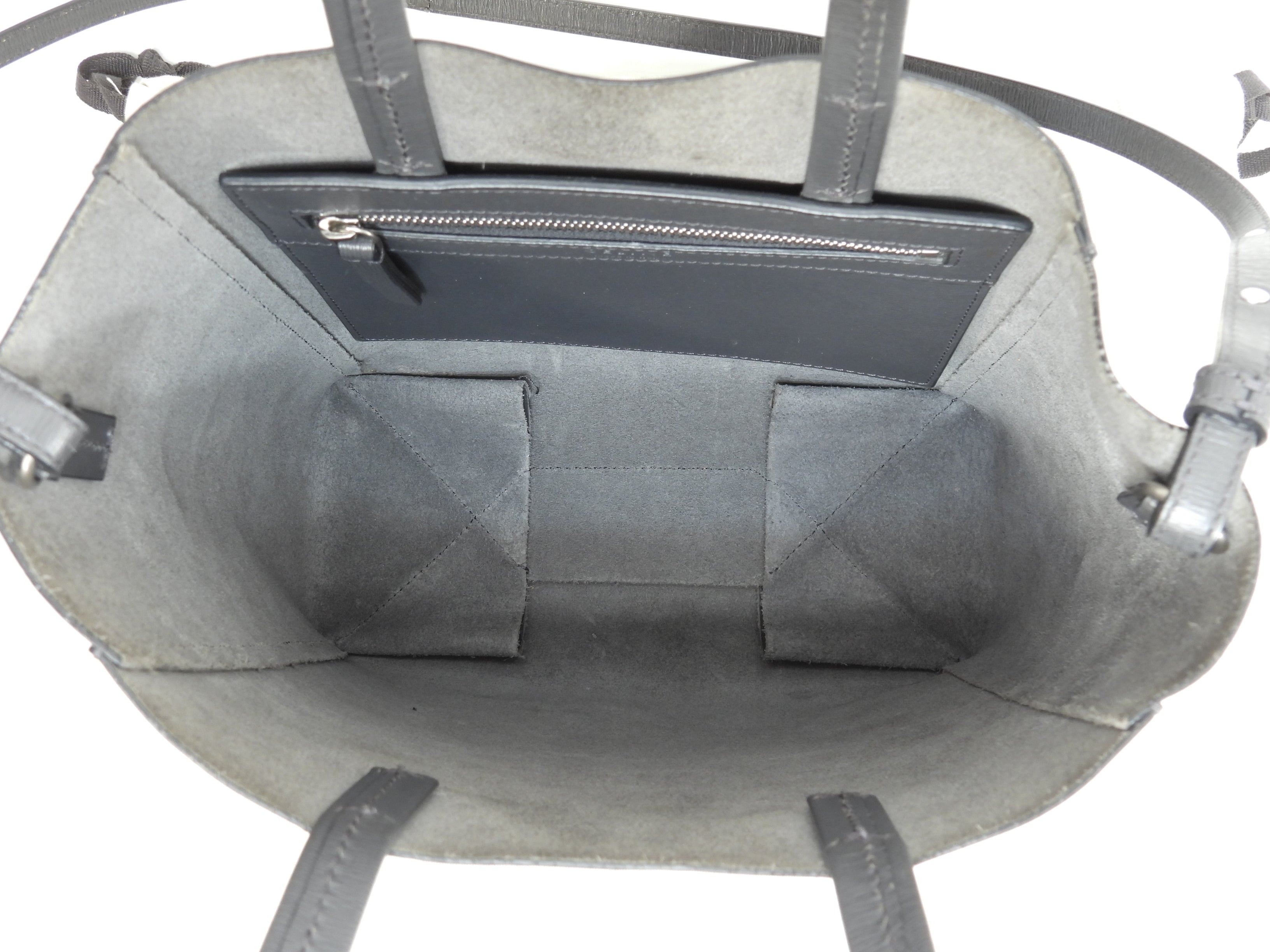 Celine Cabas Small Vertical Borsa a mano in pelle grigio scuro con pochette a tracolla @S-CU-4187
