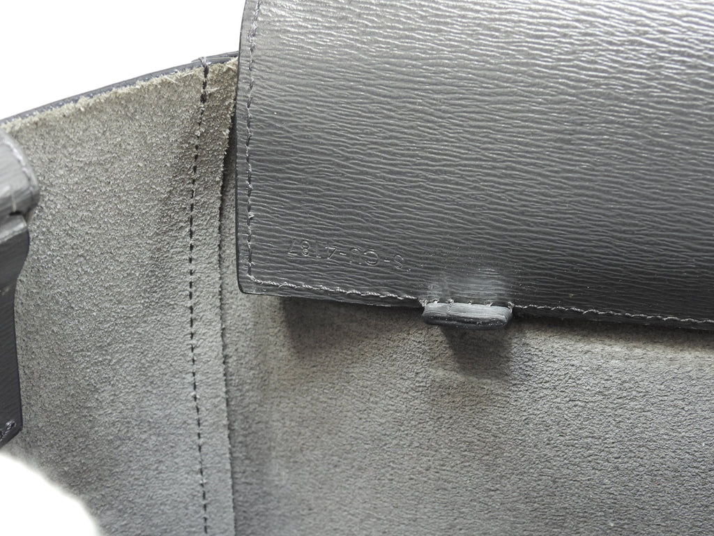 Celine Cabas Small Vertical Borsa a mano in pelle grigio scuro con pochette a tracolla @S-CU-4187