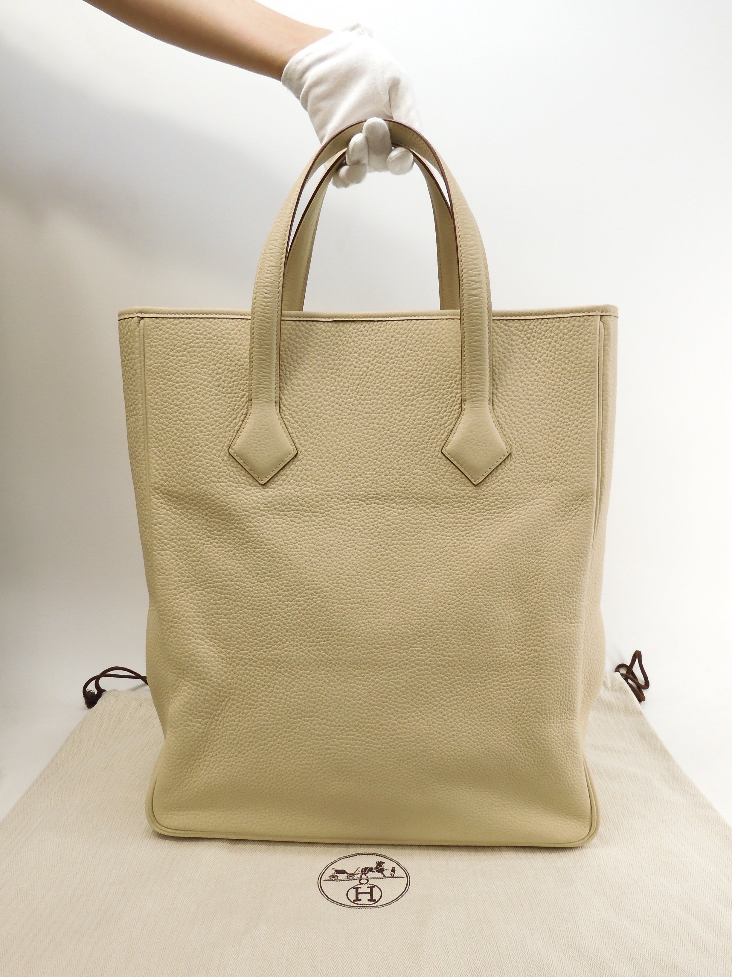 Hermès Victoria Cabas 35 Togo Parchemin Borsa tote da uomo Nuova di zecca@□K 8