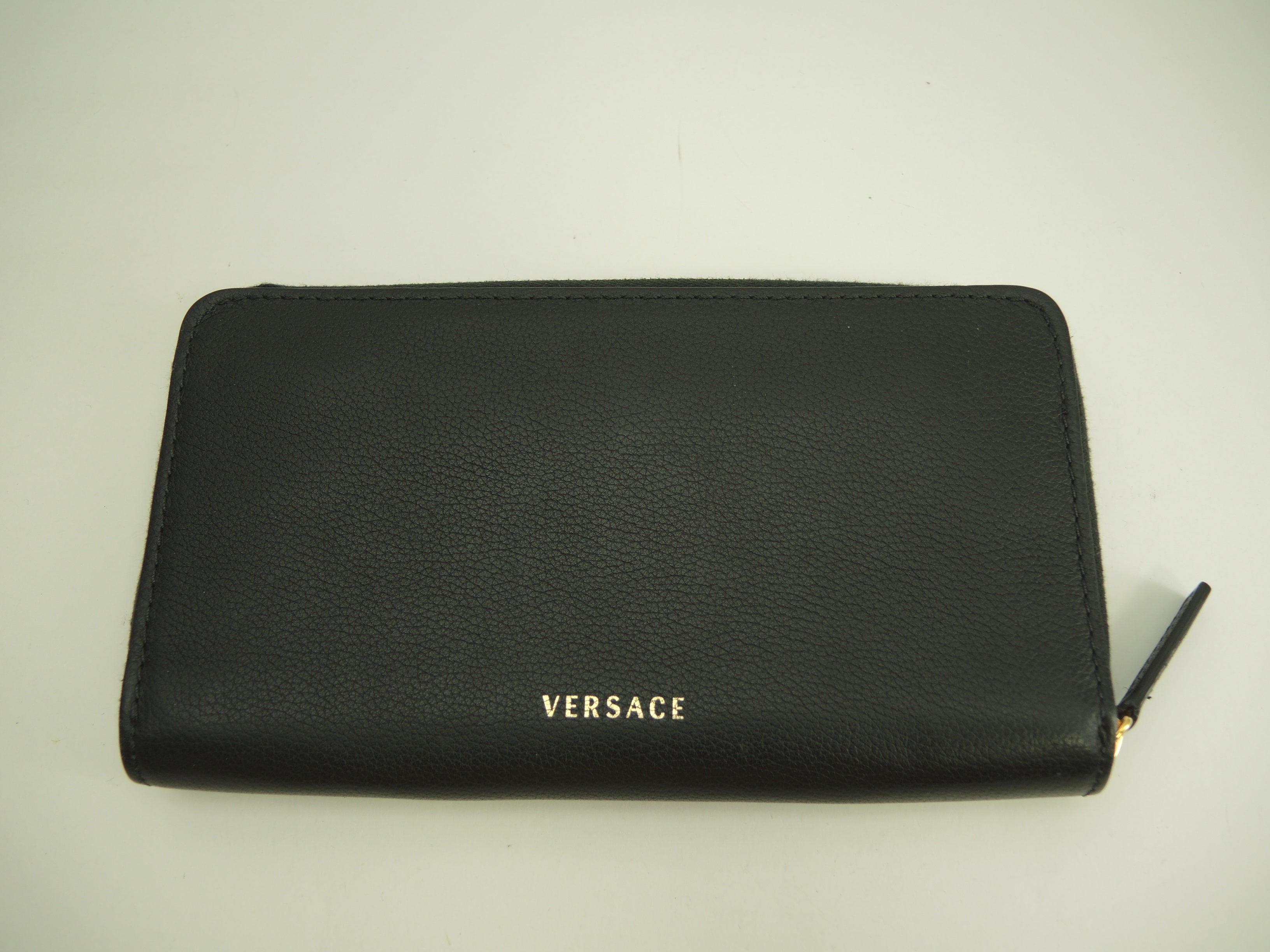 Versace Portafoglio lungo Medusa in pelle nera con cerniera, condizioni eccellenti @ 9