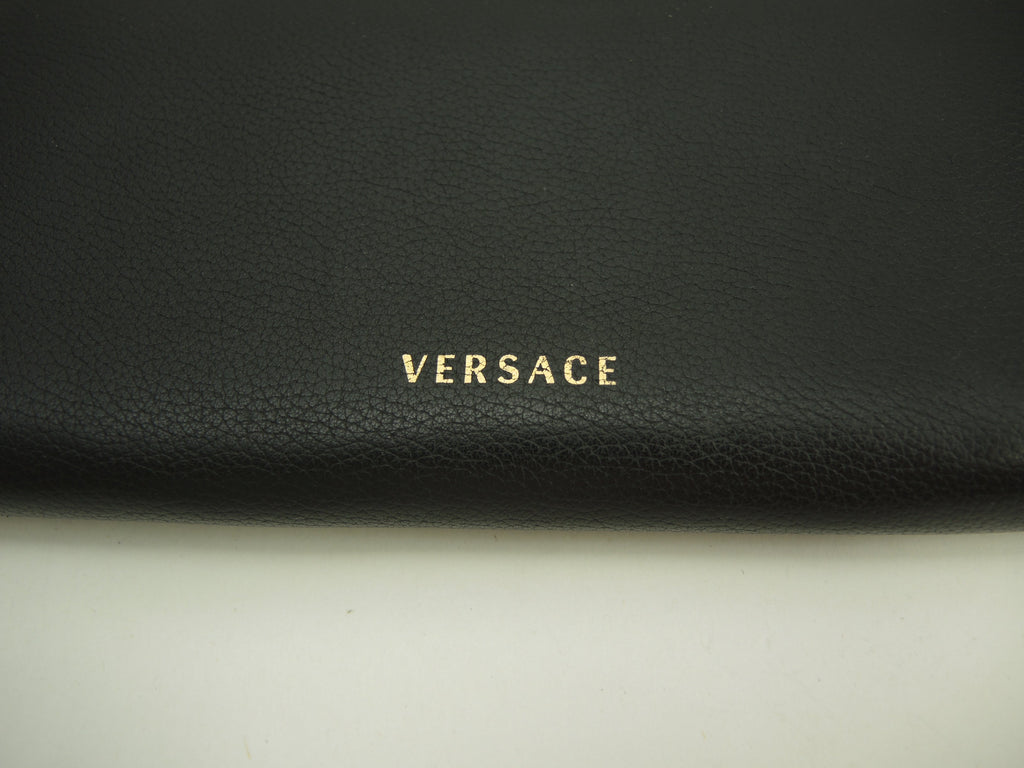 Versace Portafoglio lungo Medusa in pelle nera con cerniera, condizioni eccellenti @ 9