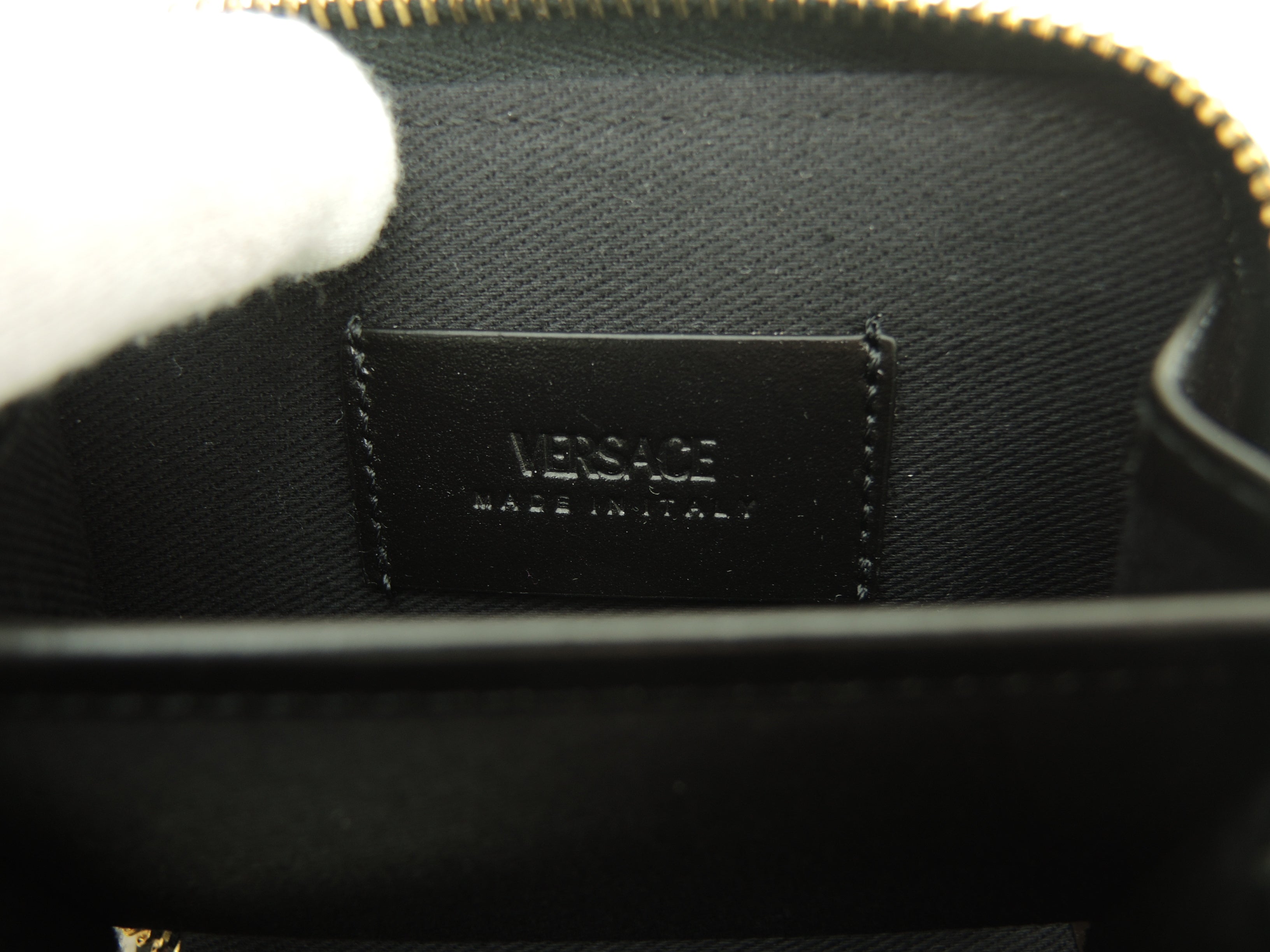 Portamonete Versace La Greca Signature verde nero portafoglio nuovo@ 1