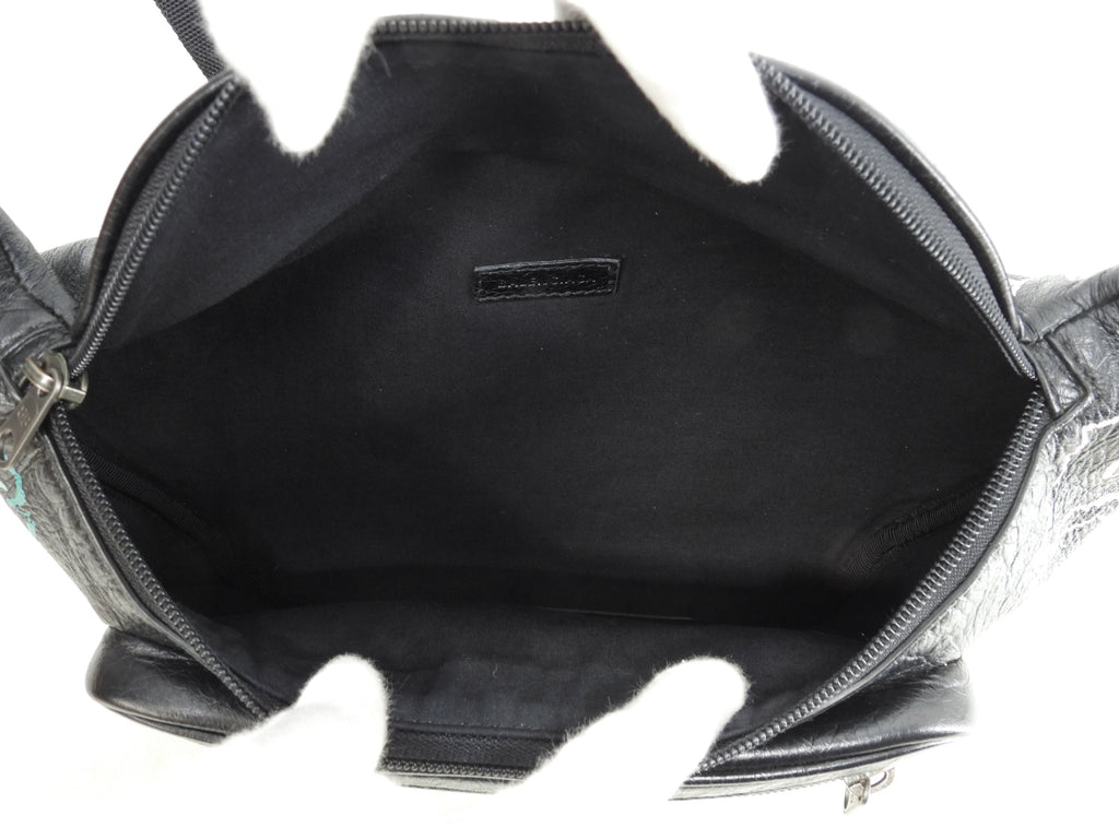 Borsa a tracolla Balenciaga Belt Bag Graffiti in pelle nera, ottime condizioni @ 10