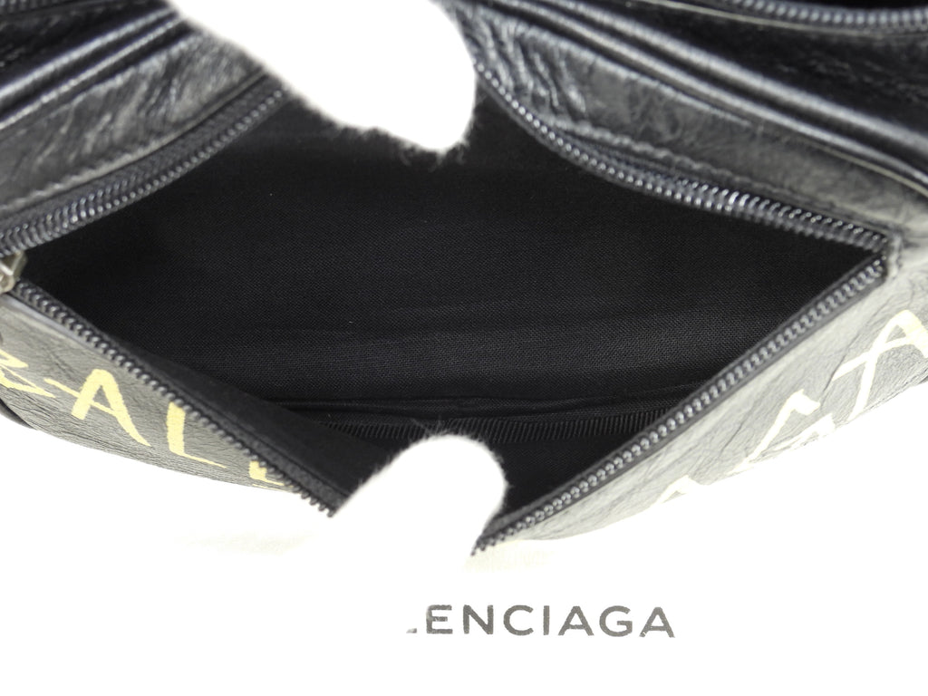 Borsa a tracolla Balenciaga Belt Bag Graffiti in pelle nera, ottime condizioni @ 10