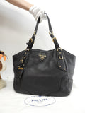 Borsa tote Prada in pelle Taurillon nera, borsa a mano, borsa a tracolla, come nuova@158 3
