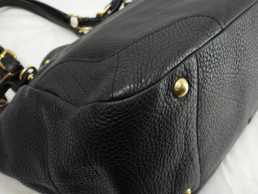 Borsa tote Prada in pelle Taurillon nera, borsa a mano, borsa a tracolla, come nuova@158 3