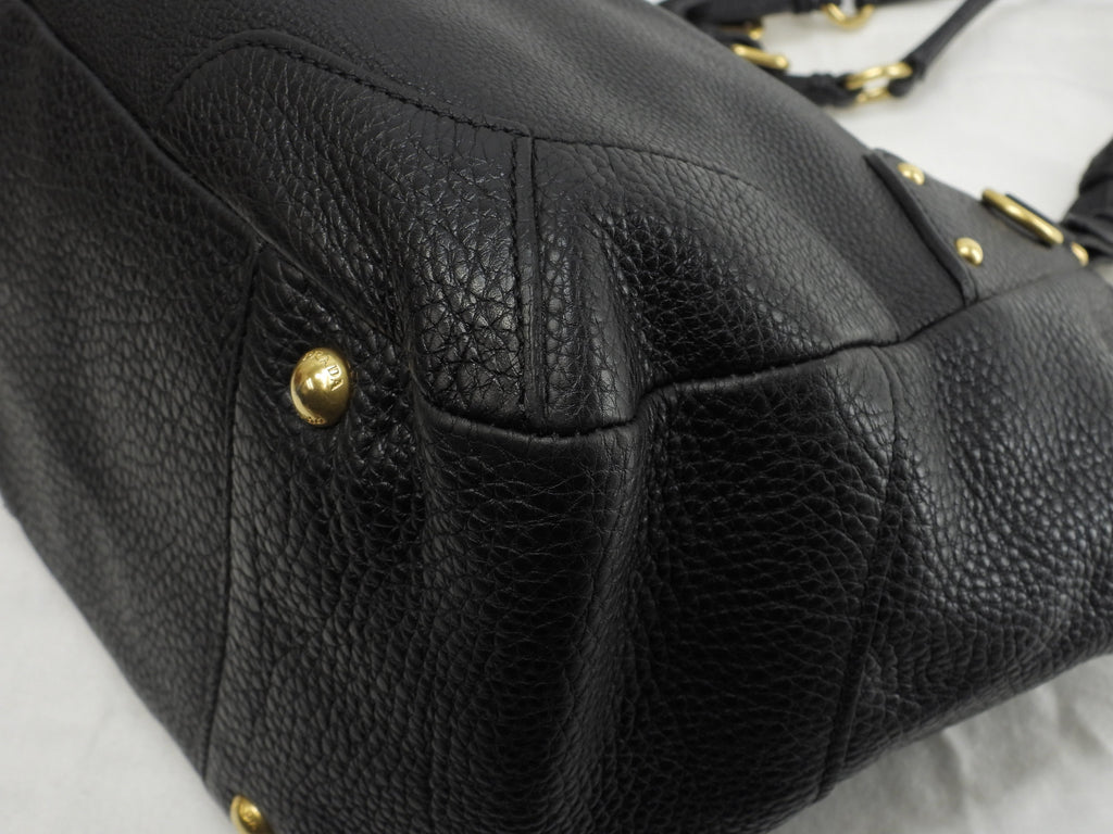 Borsa tote Prada in pelle Taurillon nera, borsa a mano, borsa a tracolla, come nuova@158 3