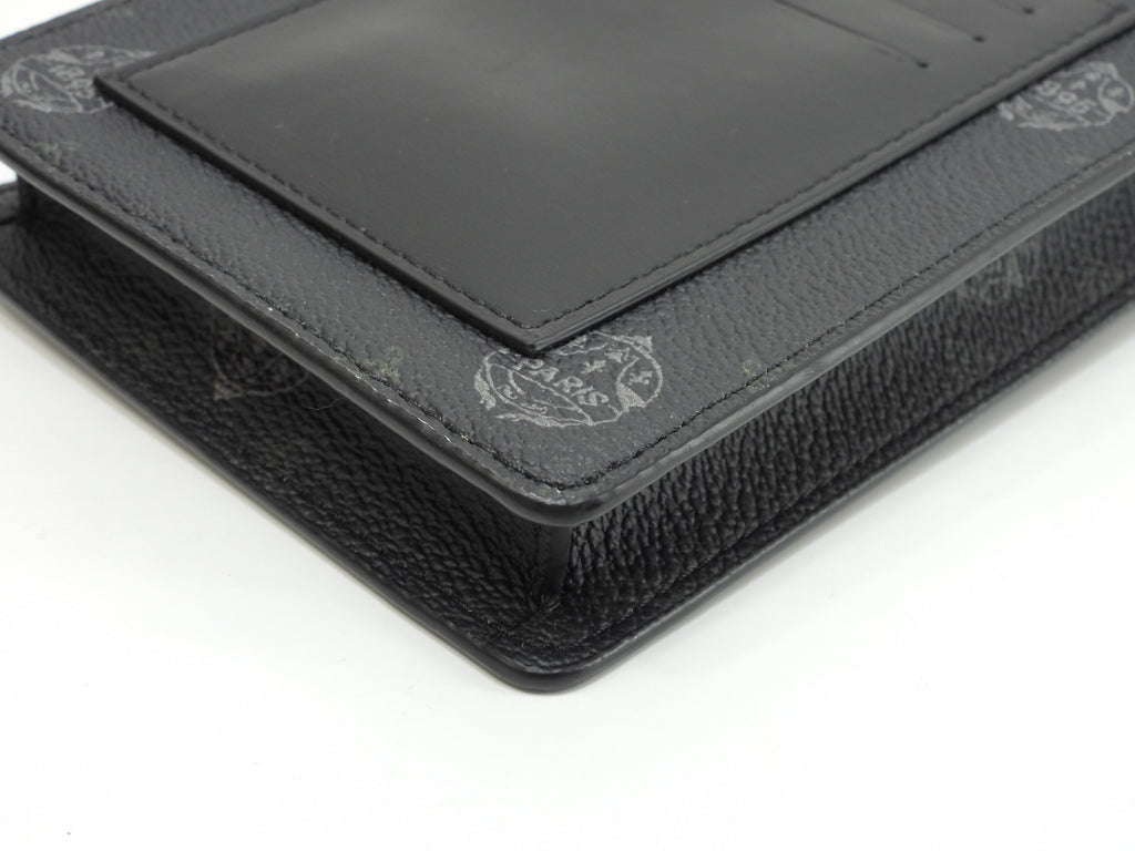 Berluti mini pochette Signature in pelle nera e marrone borsa a tracolla portacellulare, ottime condizioni @G0220