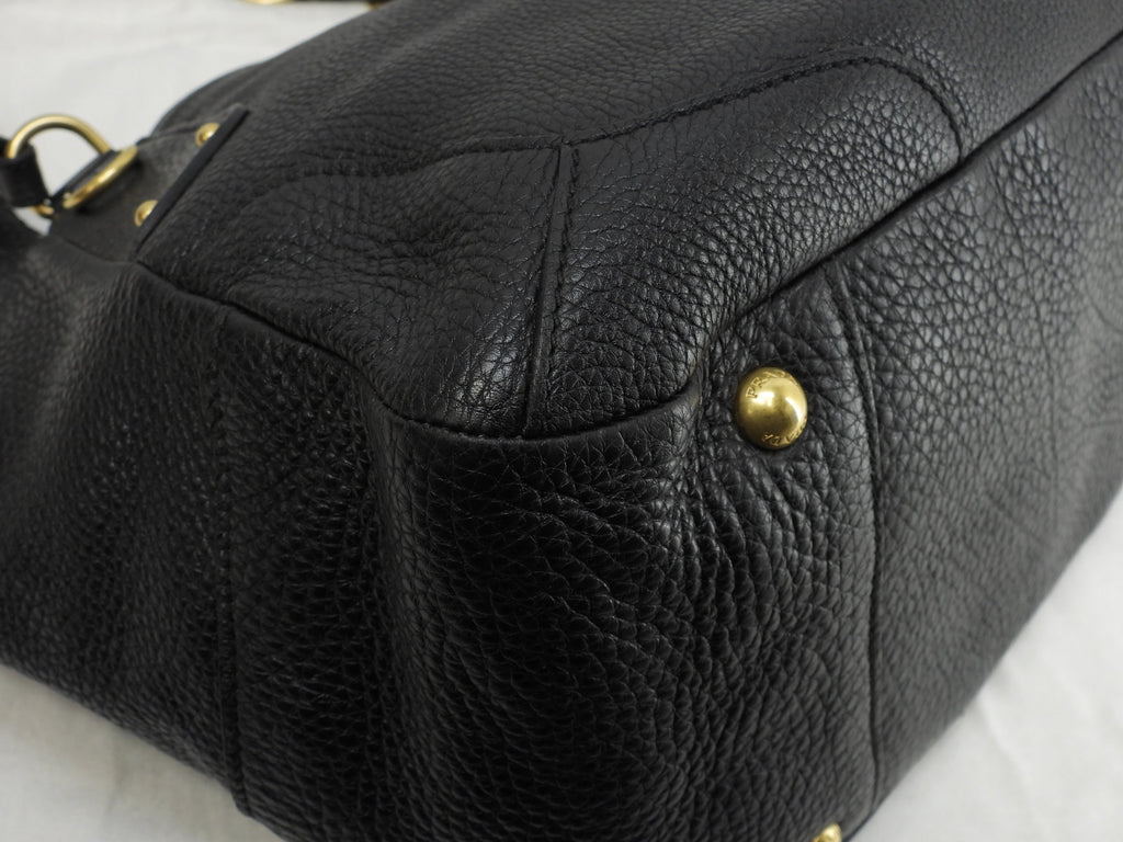 Borsa tote Prada in pelle Taurillon nera, borsa a mano, borsa a tracolla, come nuova@158 3