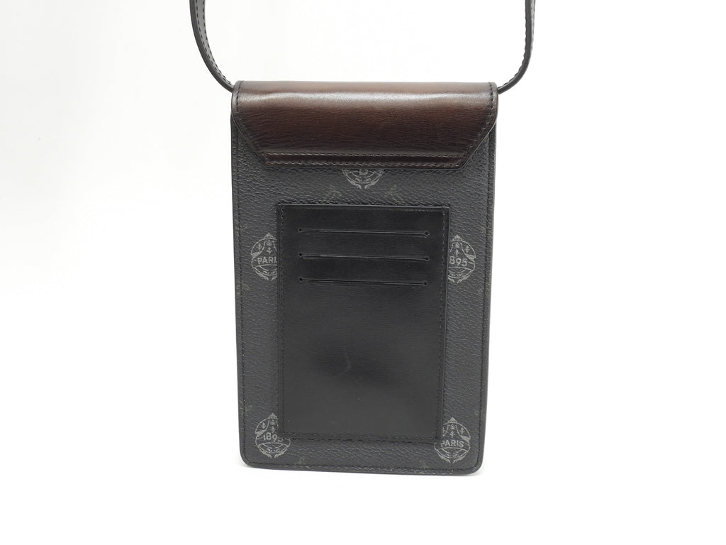 Berluti mini pochette Signature in pelle nera e marrone borsa a tracolla portacellulare, ottime condizioni @G0220