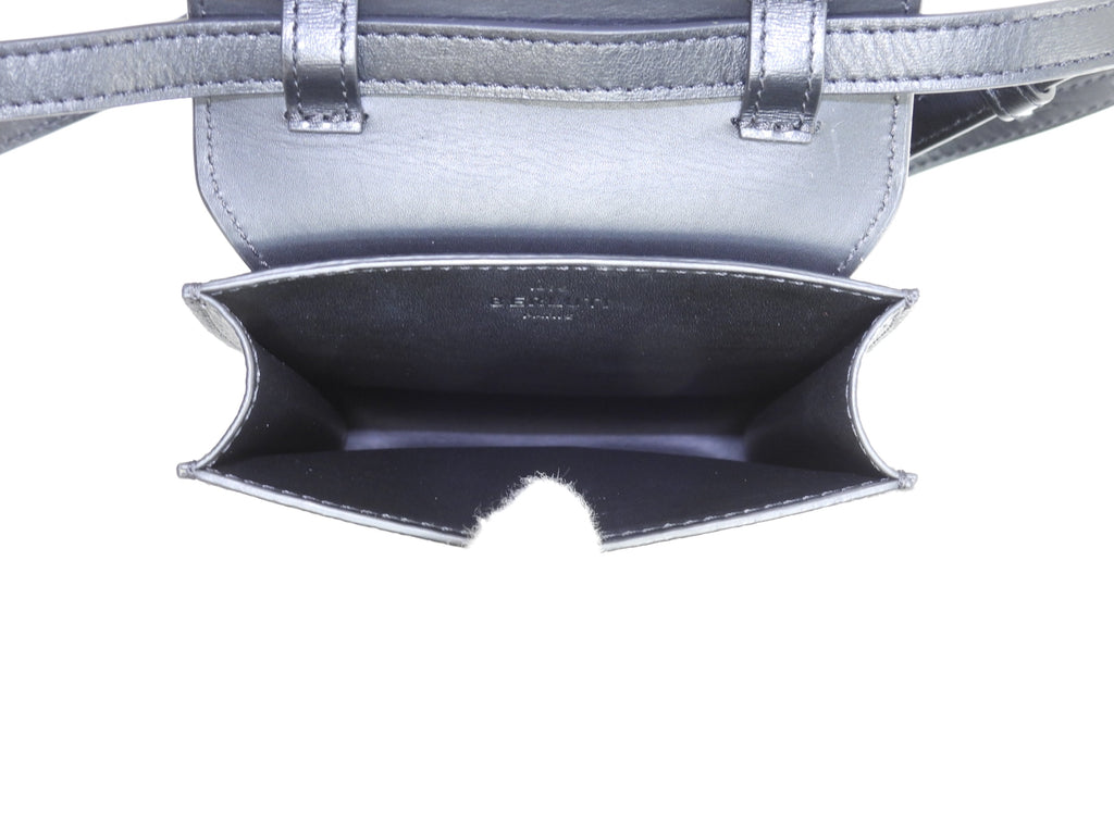 Berluti mini pochette Signature in pelle nera e marrone borsa a tracolla portacellulare, ottime condizioni @G0220