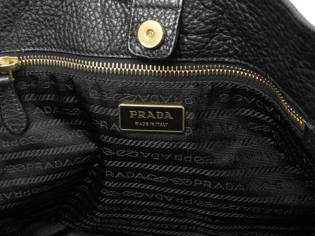 Borsa tote Prada in pelle Taurillon nera, borsa a mano, borsa a tracolla, come nuova@158 3