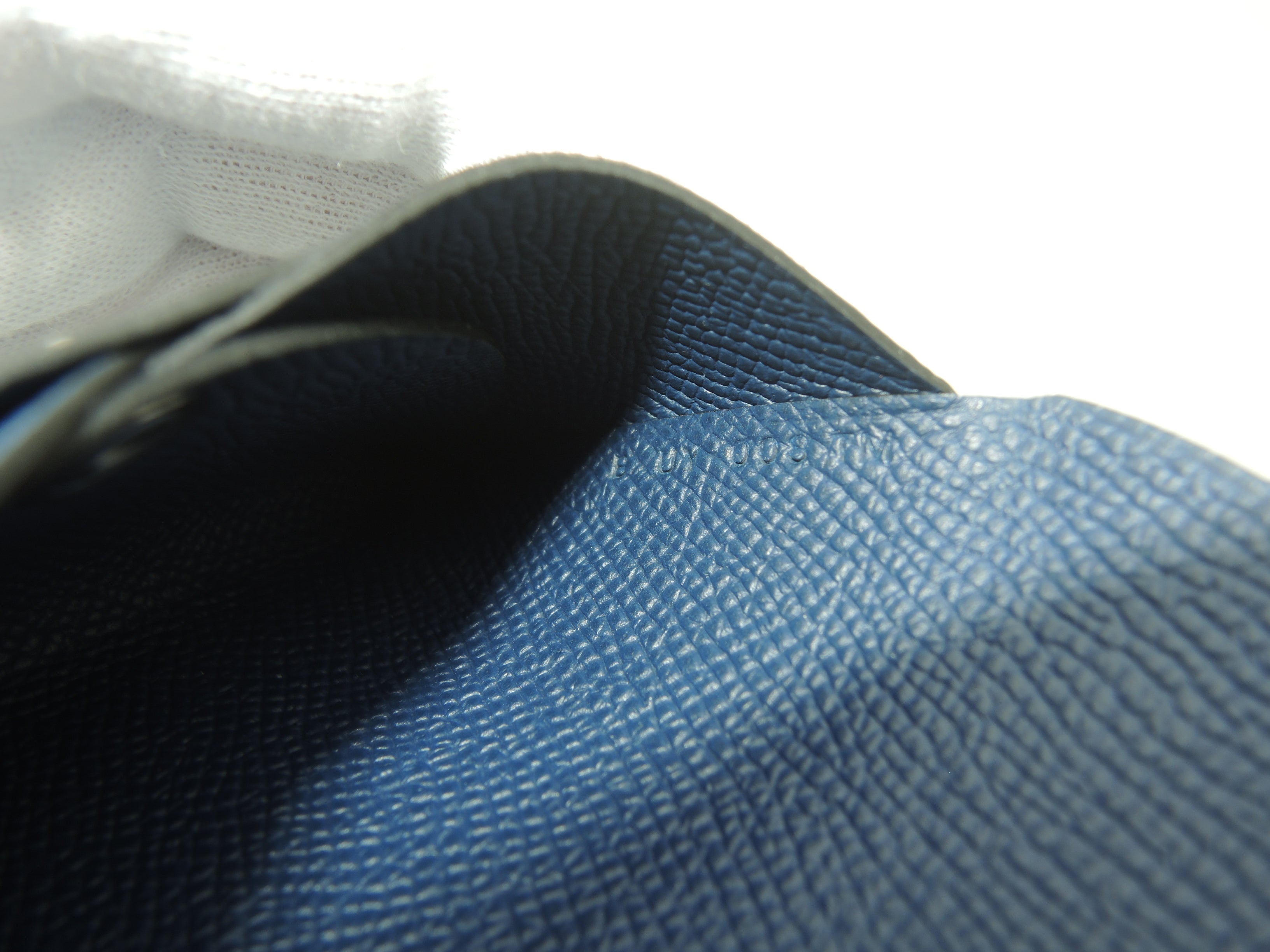Hermès Calvi Duo Epsom blu navy portafoglio compatto mini nuovo di zecca@B