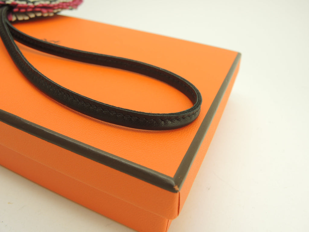 Hermès Gigi Savanna Agneau Milo Nero/Craie Ciondolo per Borsa Nuovo@Z 23