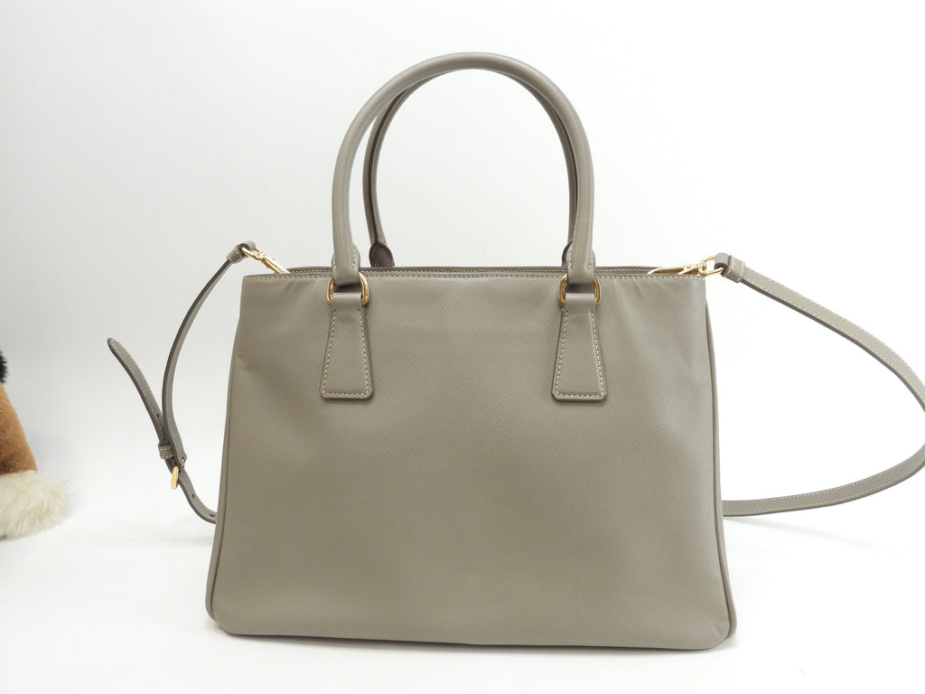 Prada Borsa Tote Galleria MM Saffiano Grigia con Tracolla @58/Q173