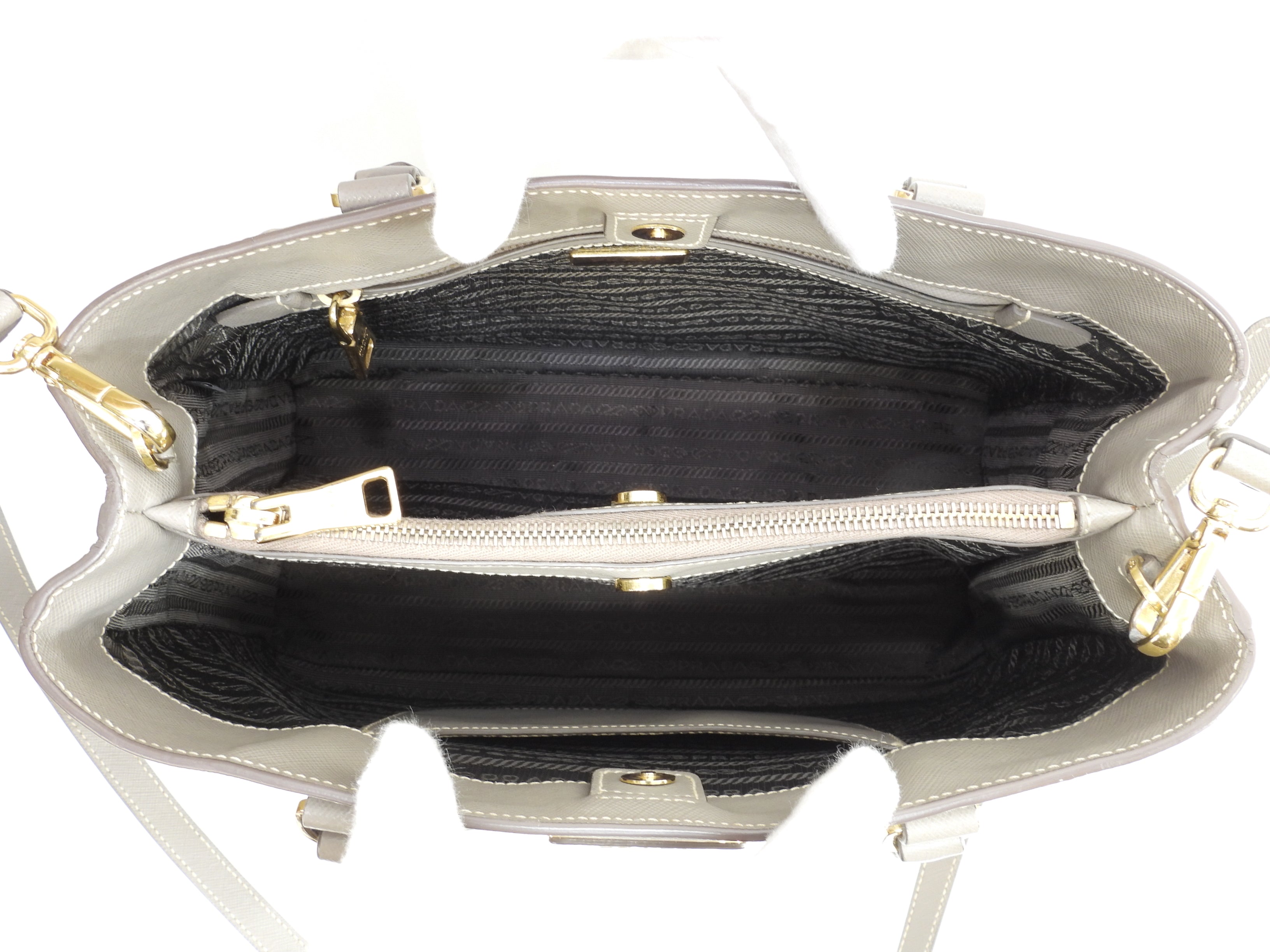 Prada Borsa Tote Galleria MM Saffiano Grigia con Tracolla @58/Q173