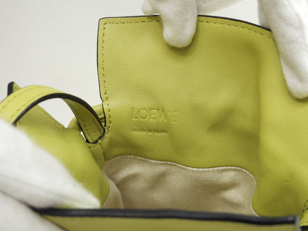 Loewe mini pochette Flamenco Pocket in pelle gialla, borsa a tracolla, custodia per telefono, mai usata @522145