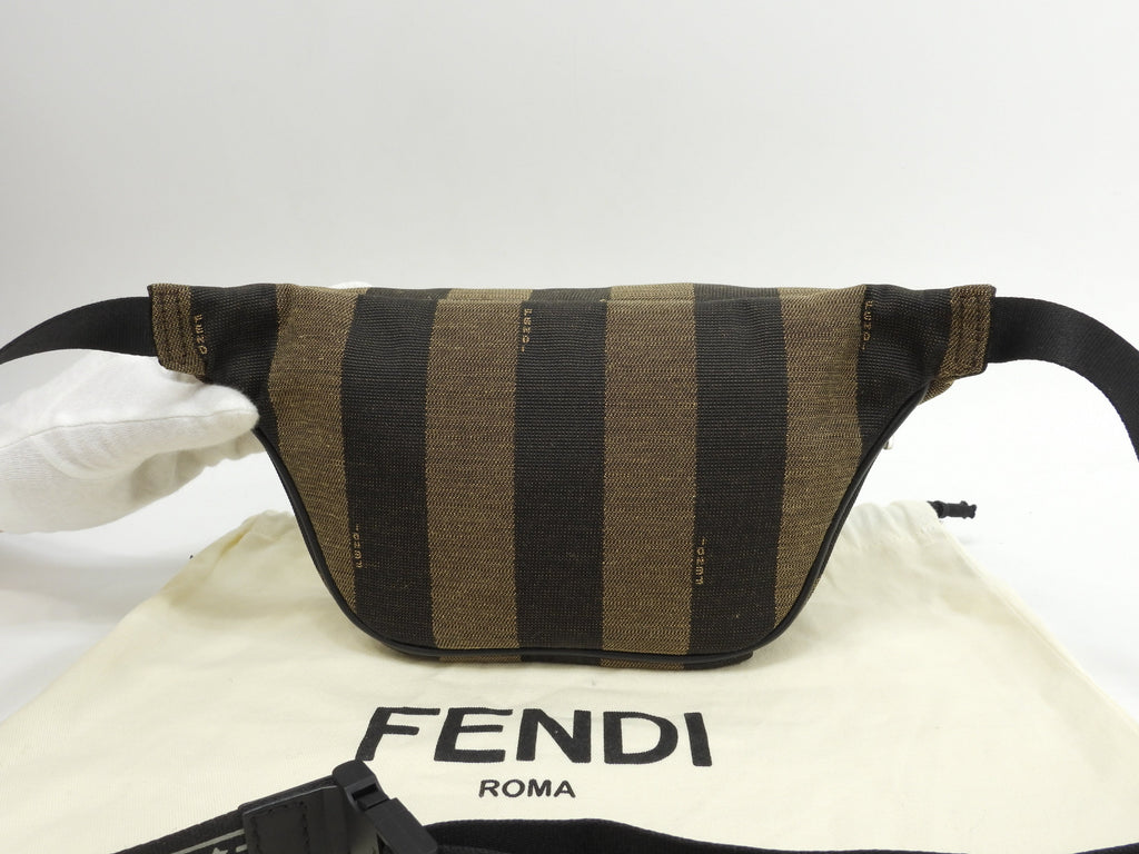 フェンディ ボディバッグ小 ペカン ナイロン黒黄 ウエストバッグ バムバッグ 極美品@ 2
