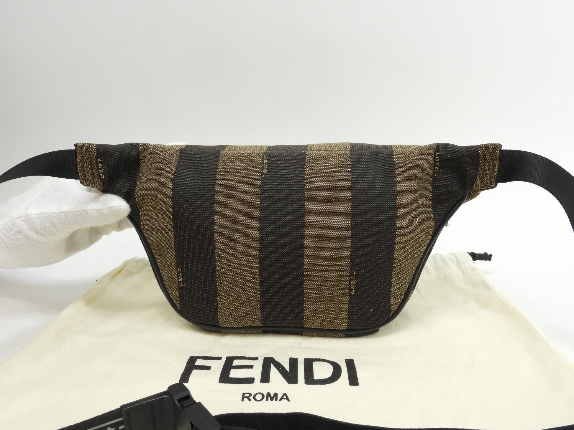 Fendi marsupio piccolo, Pechin in nylon nero e giallo, marsupio, bum bag, condizioni eccellenti @ 2