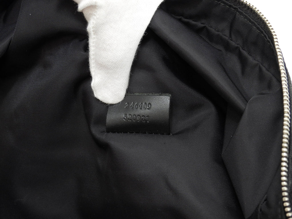 グッチ ボディバッグ大 ウェブ ナイロン黒 クロスボディバッグ 斜掛ショルダー 美品@ 18
