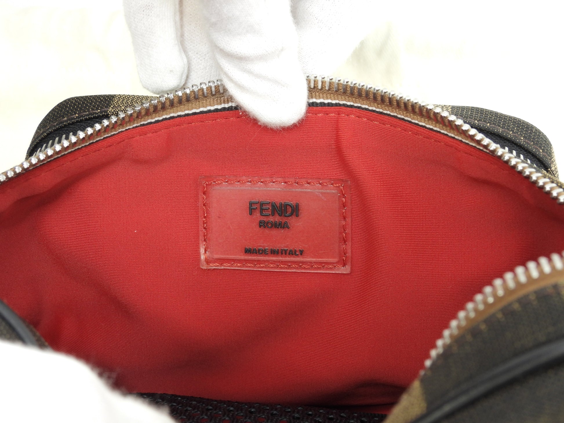 Fendi marsupio piccolo, Pechin in nylon nero e giallo, marsupio, bum bag, condizioni eccellenti @ 2