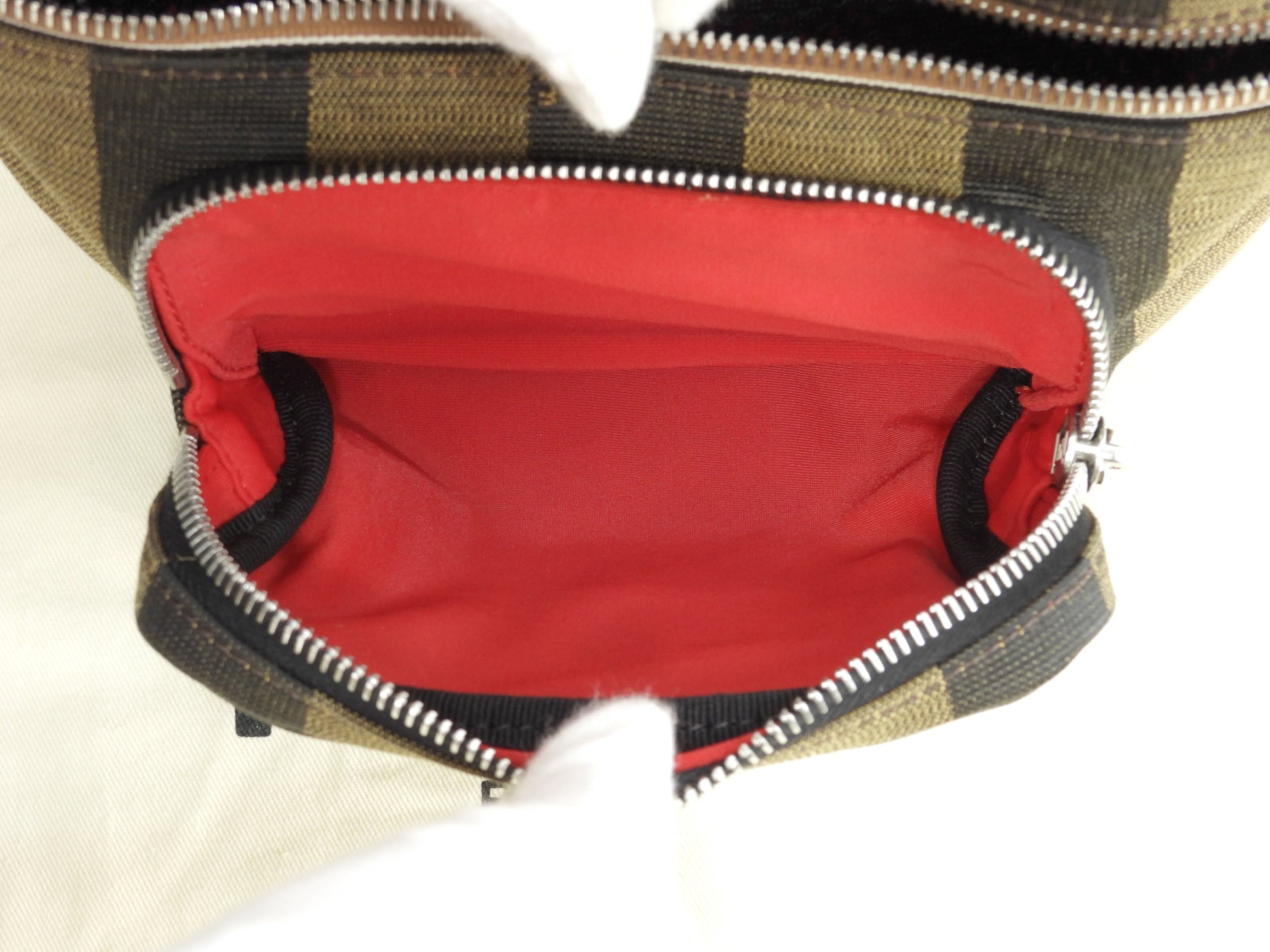 Fendi marsupio piccolo, Pechin in nylon nero e giallo, marsupio, bum bag, condizioni eccellenti @ 2