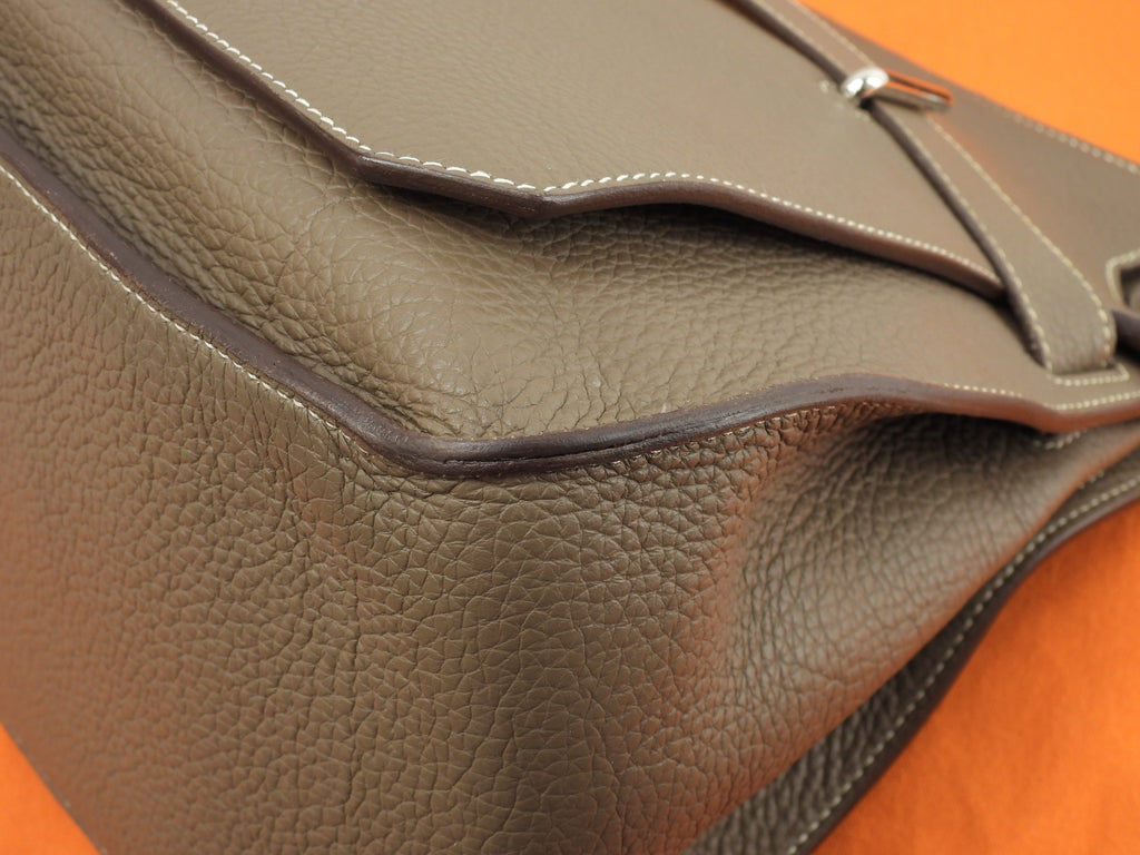 Hermes Gypsiere 37 in Taurillon Clemence, colore Etoupe, borsa a tracolla, cross-body, in ottime condizioni, @□N 4