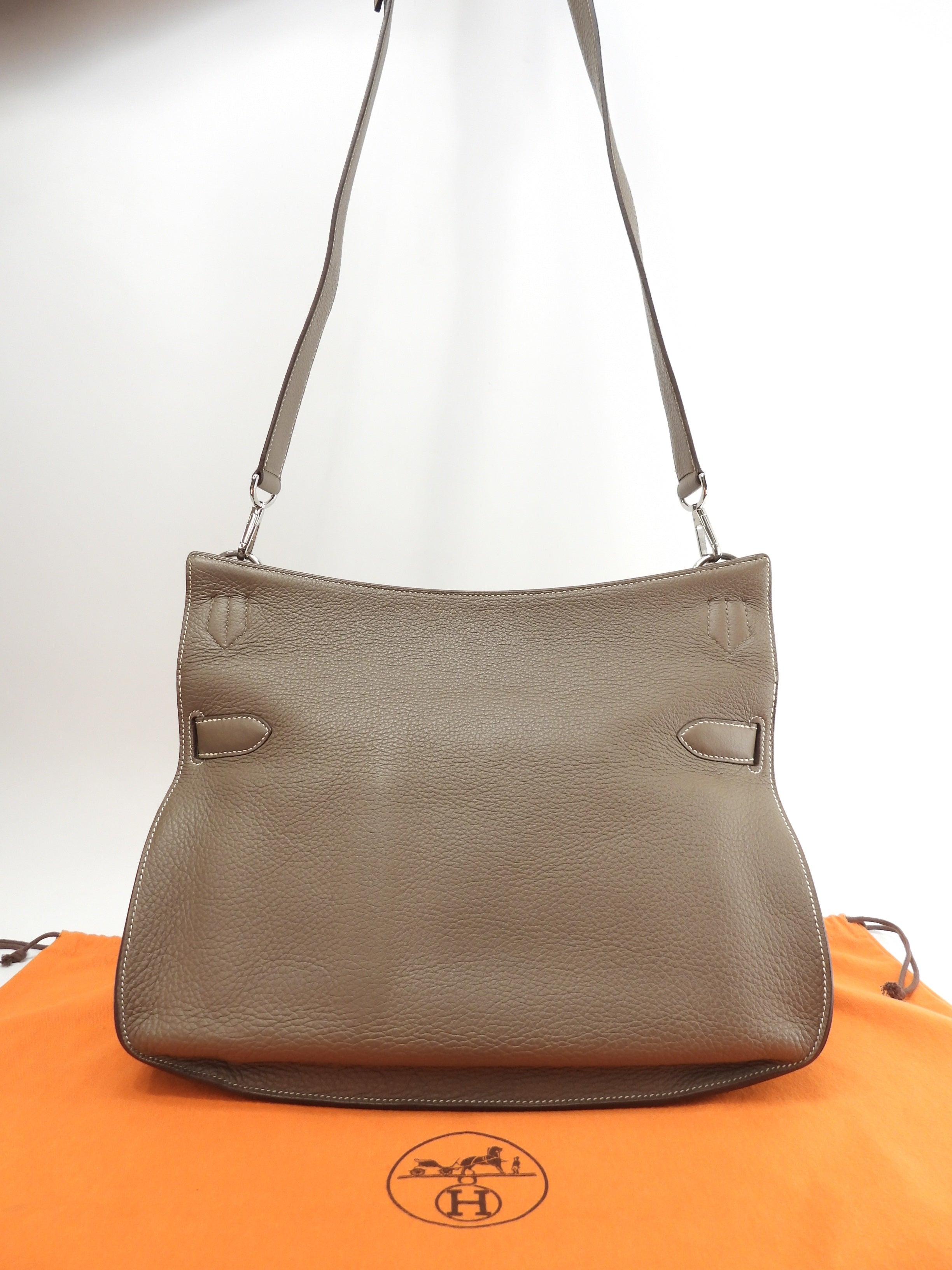 Hermes Gypsiere 37 in Taurillon Clemence, colore Etoupe, borsa a tracolla, cross-body, in ottime condizioni, @□N 4