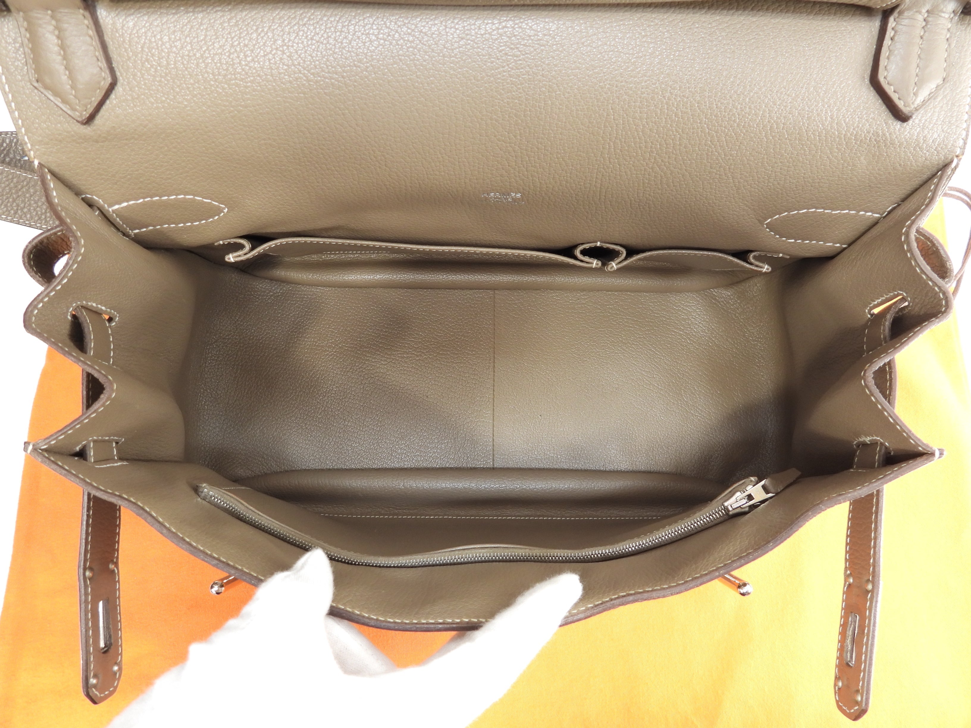 Hermes Gypsiere 37 in Taurillon Clemence, colore Etoupe, borsa a tracolla, cross-body, in ottime condizioni, @□N 4