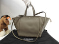 Celine Folded Cabas Small pelle grigio mini tote bag borsa a mano@S-SL-4280
